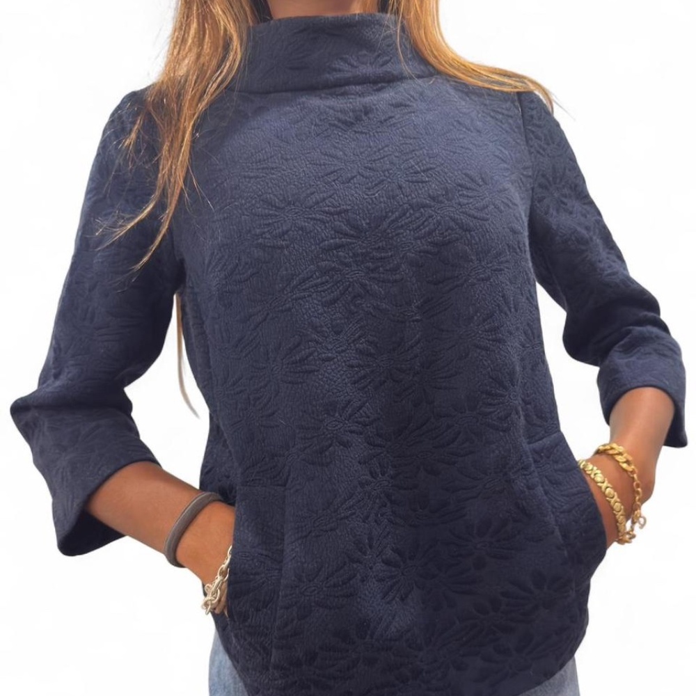 Michael Kors textured jacquard sweater in navy